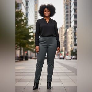 NEW - Dāsh - Gray Pull-On Dress Pants – Plus Size 1X – Stretch Comfort Fit